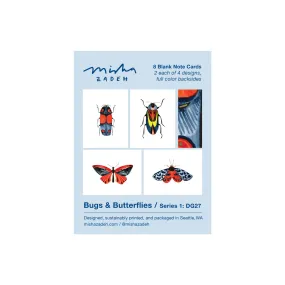 Bugs & Butterflies: Series 1, Boxed Set of 8 Note Cards, 2 each of 4 designs