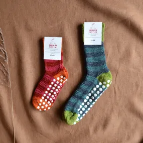 Child's Grippy Striped Organic Wool Socks