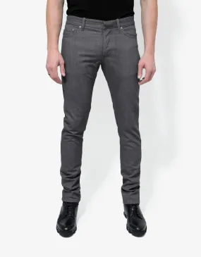 Grey Coated Panel Denim Jeans -