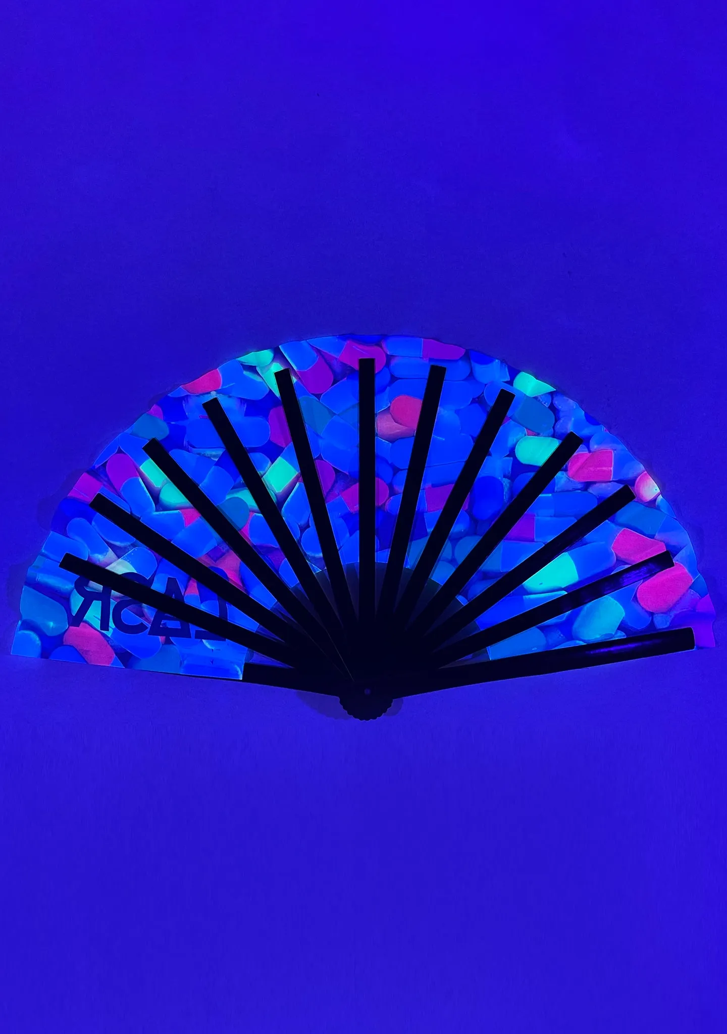 Happy Pills UV Reactive Rave Fan