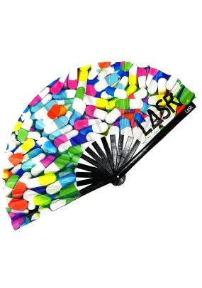 Happy Pills UV Reactive Rave Fan