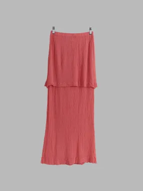 Issey Miyake Permanente creased pink cotton layered skirt or tube dress - M S