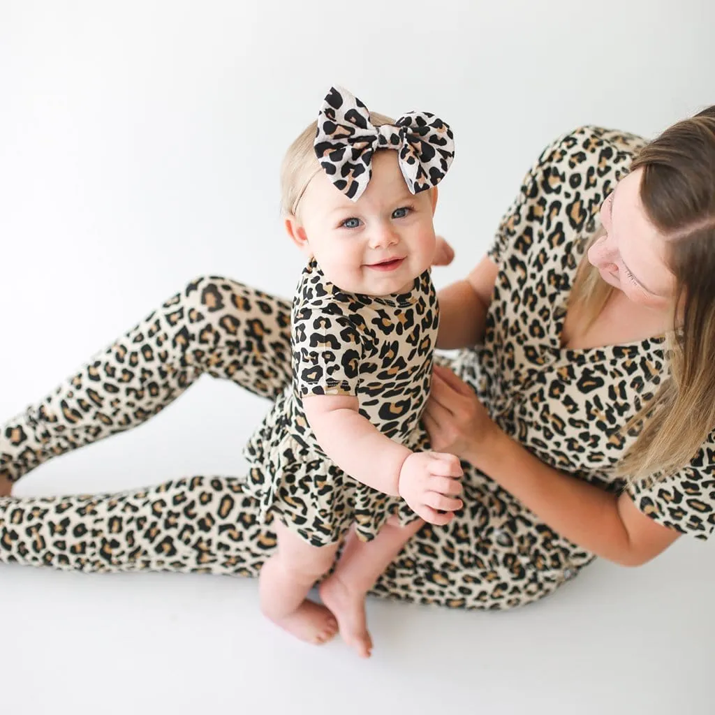 Lana Leopard Tan Short Sleeve Twirl Skirt Bodysuit