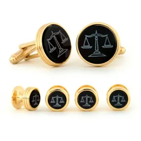 Scales of Justice Cuff Link & Stud Set