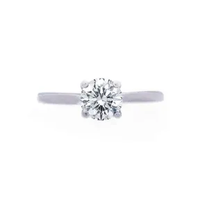 Trellis Setting Engagement Ring with a Polished Band