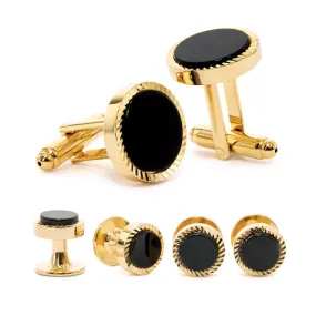 Tuxedo Gold Tone Stud Set