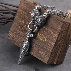 Viking Necklace Fenrir and Gungnir